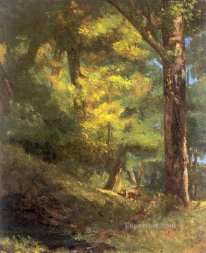 Deux Chevre Uils Dans la Foret Realist painter Gustave Courbet Oil Paintings